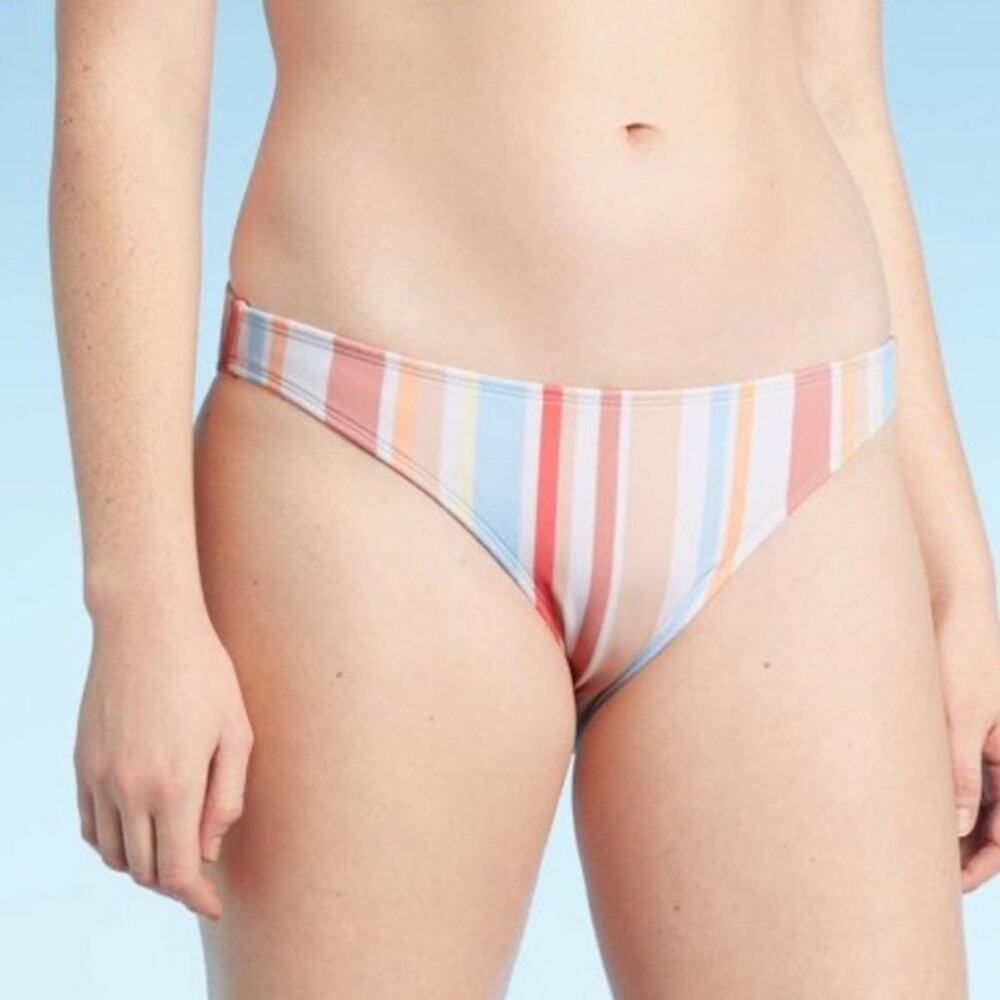 Juniors' XL Hipster Striped Bikini Bottom NWT